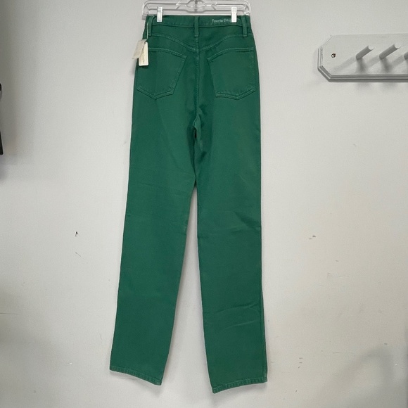 Favorite Daughter The Jennifer Super High Waist Jeans - Emerald - Size 26 - Picture 2 of 5